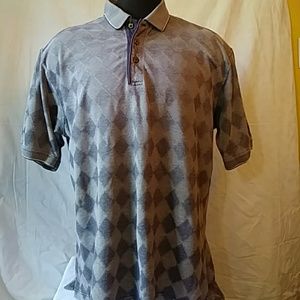 On Tour gray diamond-knit golf shirt-sz XL